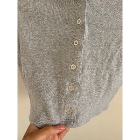 Brandy Melville Top Women's Small Gray Polo Crop Top Button Up 100% Cotton - Picture 5 of 7